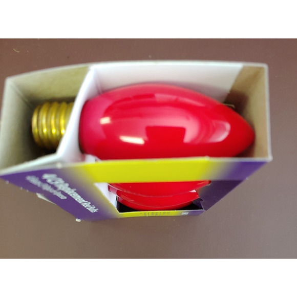 Red C9 Light Bulb Ceramic-Count 4 Lightkeeper Pro Christmas Decor Replacements - Picture 7 of 8